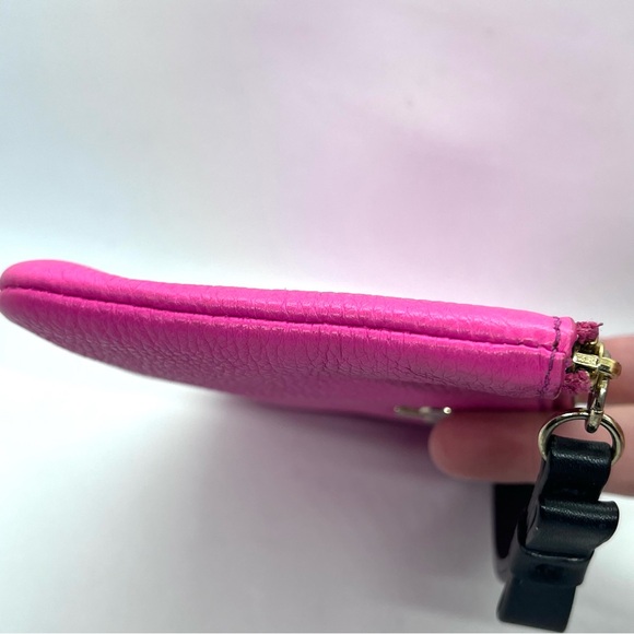 Kate Spade New York Pink Pebbled Leather Zip Wristlet Pouch GUC - Picture 4 of 16